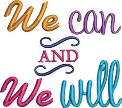 We Can - 4x4 can beginner-friendly embroidery design for decorative wall hangings