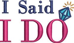 quick stitch do! machine embroidery pattern - Wedding Ring I Do! for kitchen aprons
