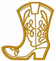 Western Boot - 4x4 boot beginner-friendly machine embroidery design for kitchen aprons