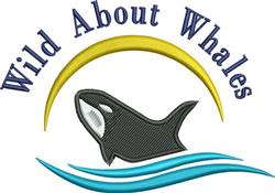 Whale design with a playful black and white whale below a bright yellow sun, accented by vibrant blue waves.