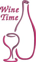 quick stitch time machine embroidery pattern - Wine Time perfect for kitchen tea towels