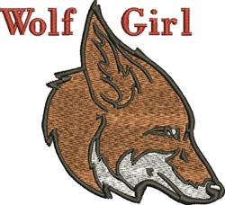 Bold wolf head with brown fur and white accents, featuring colorful 'Wolf Girl' text above.