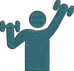 beginner-friendly man machine embroidery pattern - Workout Man for Water Bottles