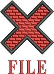 X File - 4x4 cross beginner-friendly machine embroidery design for reusable tote bags