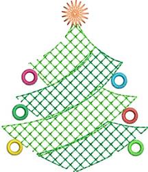 Xmas Tree - 4x4 tree quick stitch embroidery design for Christmas Tablecloths