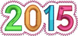 Year 2015 - 4x4 2015 beginner-friendly machine embroidery design for New Year Cards