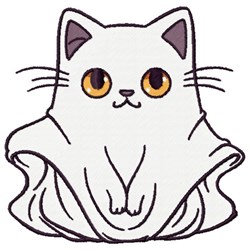 Cat Ghost - 4x4 kitten detailed machine embroidery design perfect for Baby Blankets