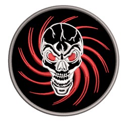 Skull Patch - 4x4 skull detailed machine digital embroidery design for Jacket Fronts