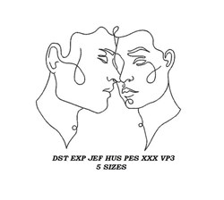 Two stylized faces in minimalist line art, featuring smooth contours and a symmetrical design.