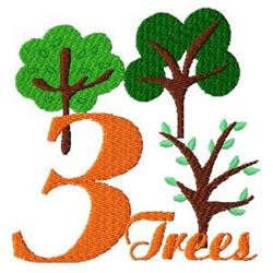 detailed leaf machine embroidery pattern - 3 Trees perfect for decorative pillow covers