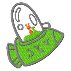 detailed spacecraft machine embroidery pattern - Alien Spacecraft for reusable tote bags