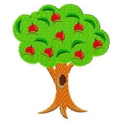 tree detailed machine digital embroidery - Apple Tree perfect for reusable tote bags