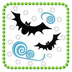 bird detailed machine digital embroidery - Bat Block perfect for kitchen tea towels
