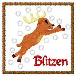 reindeer detailed machine digital embroidery - Blitzen perfect for Baby Blankets