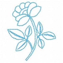 quick stitch leaf redwork machine embroidery pattern - Bluework Flower for cute baby onesies