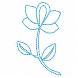 leaf redwork machine embroidery - Bluework Flower perfect for decorative pillow covers