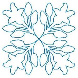 beginner-friendly flower redwork machine embroidery pattern - Bluework Flowers for reusable tote bags
