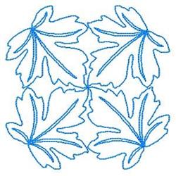 Bluework Leaves - 5x7 tree redwork machine embroidery design for reusable tote bags