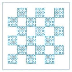 beginner-friendly square machine embroidery pattern - Checkered Square for kitchen tea towels
