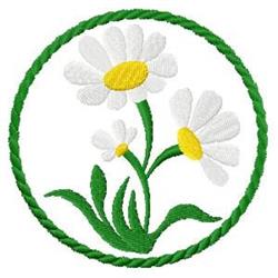 detailed daisy machine embroidery pattern - Circular Frame & Daisy for Lunch Boxes