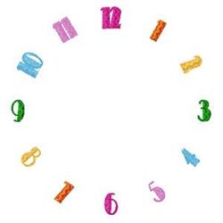 beginner-friendly number machine embroidery pattern - Clock Numbers for cute baby onesies