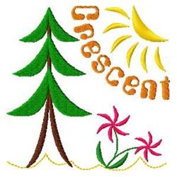 Crescent - 4x4 sunflower detailed machine embroidery design for cute baby onesies