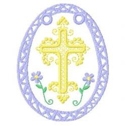 Cross Egg - 4x4 cross detailed machine embroidery design for patchwork quilt blocks