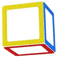 detailed outline machine embroidery pattern - Cube Outline perfect for Toy Bags