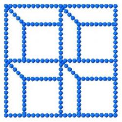 beginner-friendly square machine embroidery pattern - Cubes Square for festive table runners