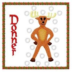 Donner - 5x7 reindeer detailed machine embroidery design perfect for kitchen tea towels