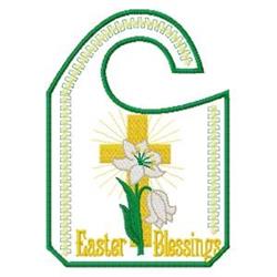 detailed spring cross machine embroidery pattern - Easter Blessings for kitchen aprons