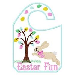 Easter Fun - 5x7 bunny rabbit detailed machine embroidery design for reusable tote bags