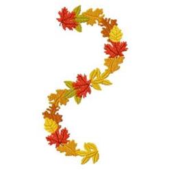 detailed autumn tree machine embroidery pattern - Fall Leaves Border for decorative pillow covers