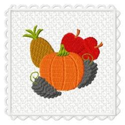 pumpkin detailed machine embroidery - Fruit & Veggies perfect for kitchen aprons