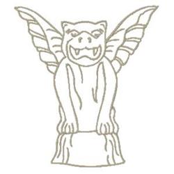 detailed monster machine embroidery pattern - Gargoyle perfect for reusable tote bags