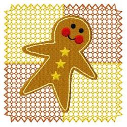 detailed christmas gingerbread man machine embroidery pattern - Gingerbread Cookie for kitchen tea towels
