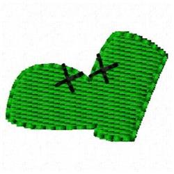 Green Boot - 4x4 boot quick stitch machine embroidery design for Holiday Sweaters