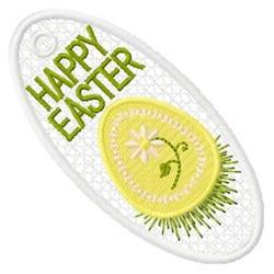 detailed spring label machine embroidery pattern - Happy Easter Label for festive table runners