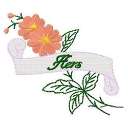detailed daisy machine embroidery pattern - Hers Banner perfect for kitchen tea towels