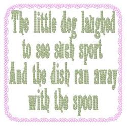detailed diddle machine embroidery pattern - Hey Diddle Diddle for patchwork quilt blocks
