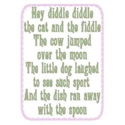diddle detailed machine embroidery - Hey Diddle Diddle for decorative wall hangings