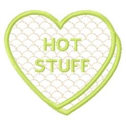 beginner-friendly valentine heart machine embroidery pattern - Hot Stuff for reusable tote bags