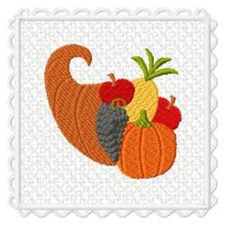 detailed autumn square machine embroidery pattern - Lace Cornucopia Square for Cushion Covers
