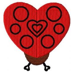 Lady Bug - 4x4 heart detailed machine embroidery design perfect for kitchen tea towels