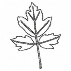 Leaf Outline - 4x4 tree quick stitch machine embroidery design for cute baby onesies