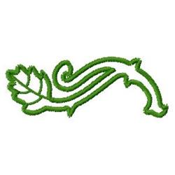 Whimsical leafy vine design with a single vibrant leaf and playful curves, perfect for kitchen decor.