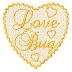 heart detailed machine digital embroidery - Love Bug perfect for kitchen tea towels
