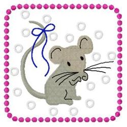 Mouse Block - 5x7 block detailed machine embroidery design for cute baby onesies