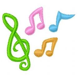 Music Notes - 4x4 note beginner-friendly embroidery design for decorative pillow covers