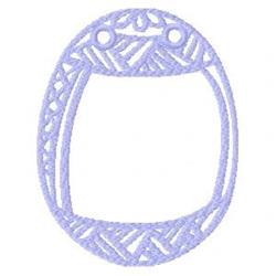 Delicate oval embroidery frame with whimsical light purple decorative outline, showcasing charming minimalism.